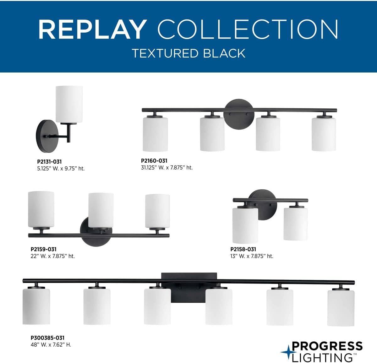 Elegant Textured Black Porcelain 2-Light Bath Vanity Fixture