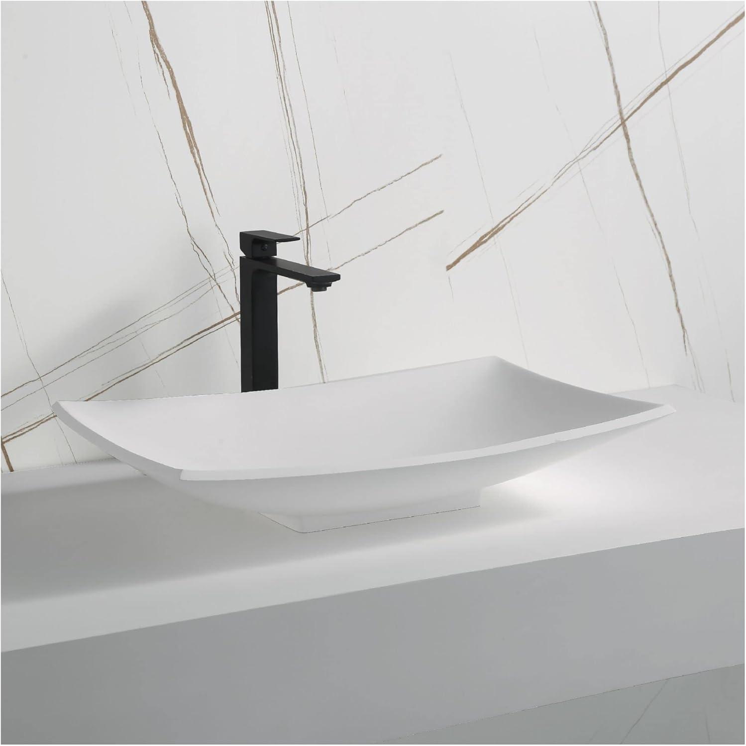 Karran Quattro 25-1/4'' X 15-1/2'' Matte White Acrylic Rectangular Vessel Sink