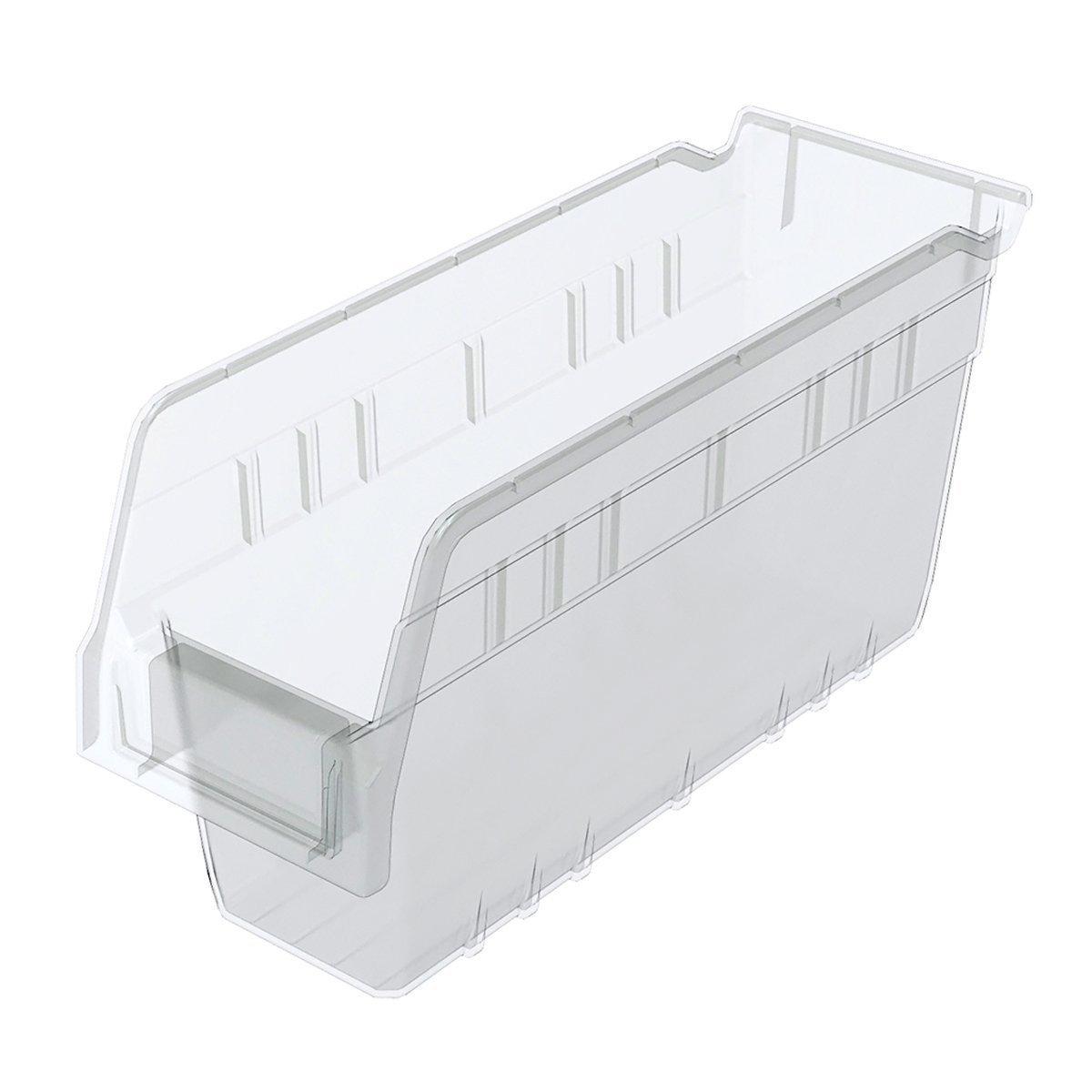 Clear Plastic Nesting Storage Bin with Label Holder, 12-Inch