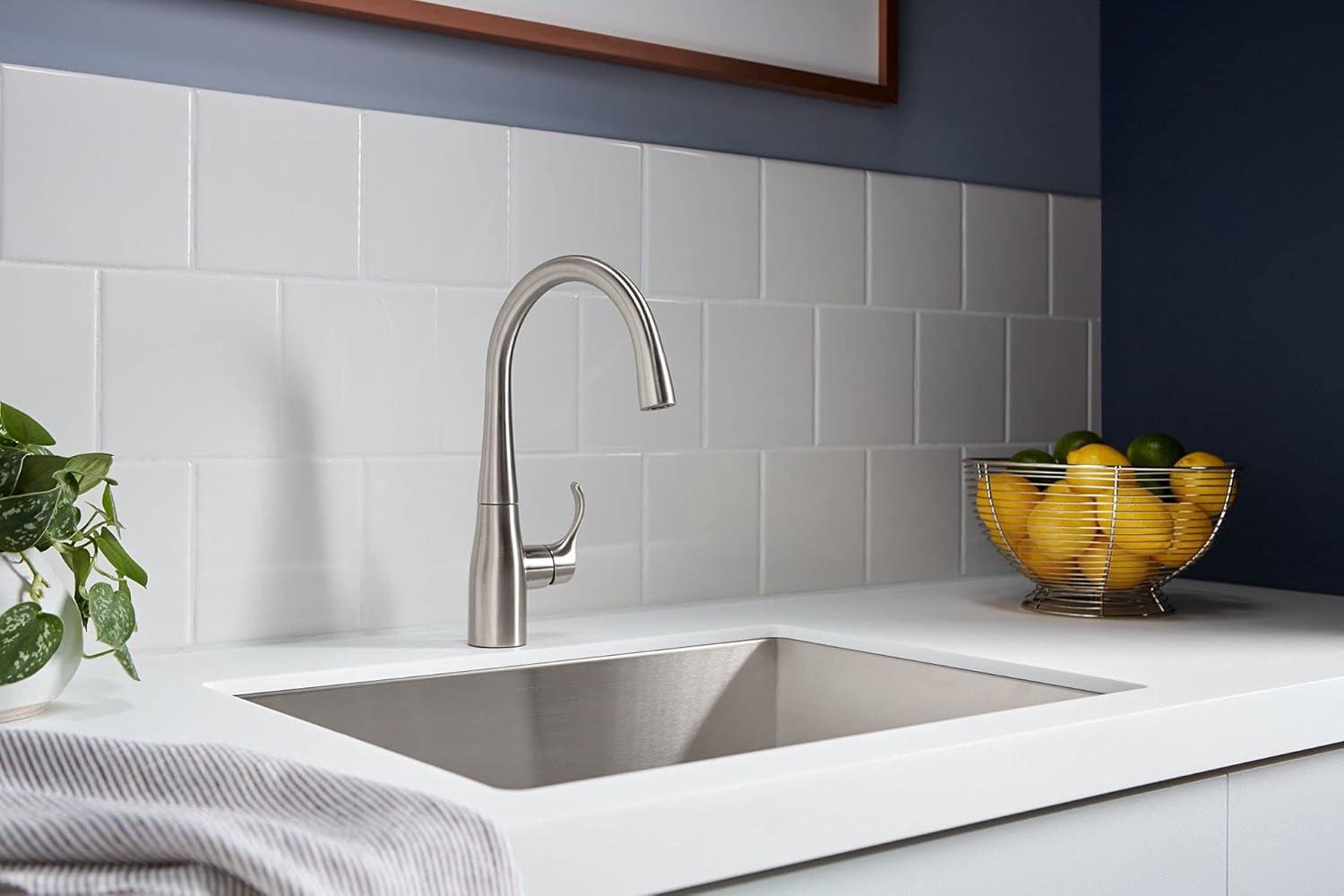 Simplice Single-Handle Bar Sink Faucet, Secondary Faucet with High-Arch Swing Spout