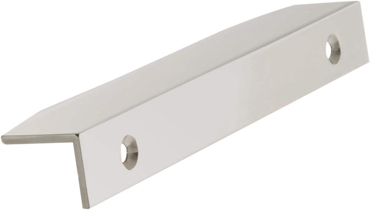 Polished Nickel Modern Cabinet Edge Pull Handle 4-3/16 inch