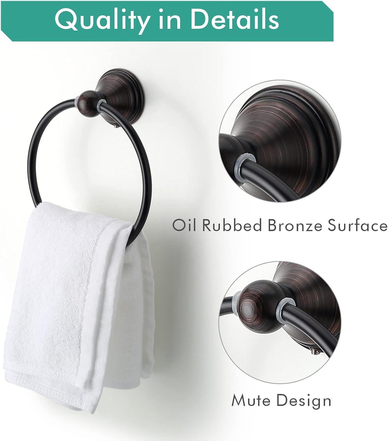 Oil Rubbed Bronze Wall-Mounted Round Towel Ring