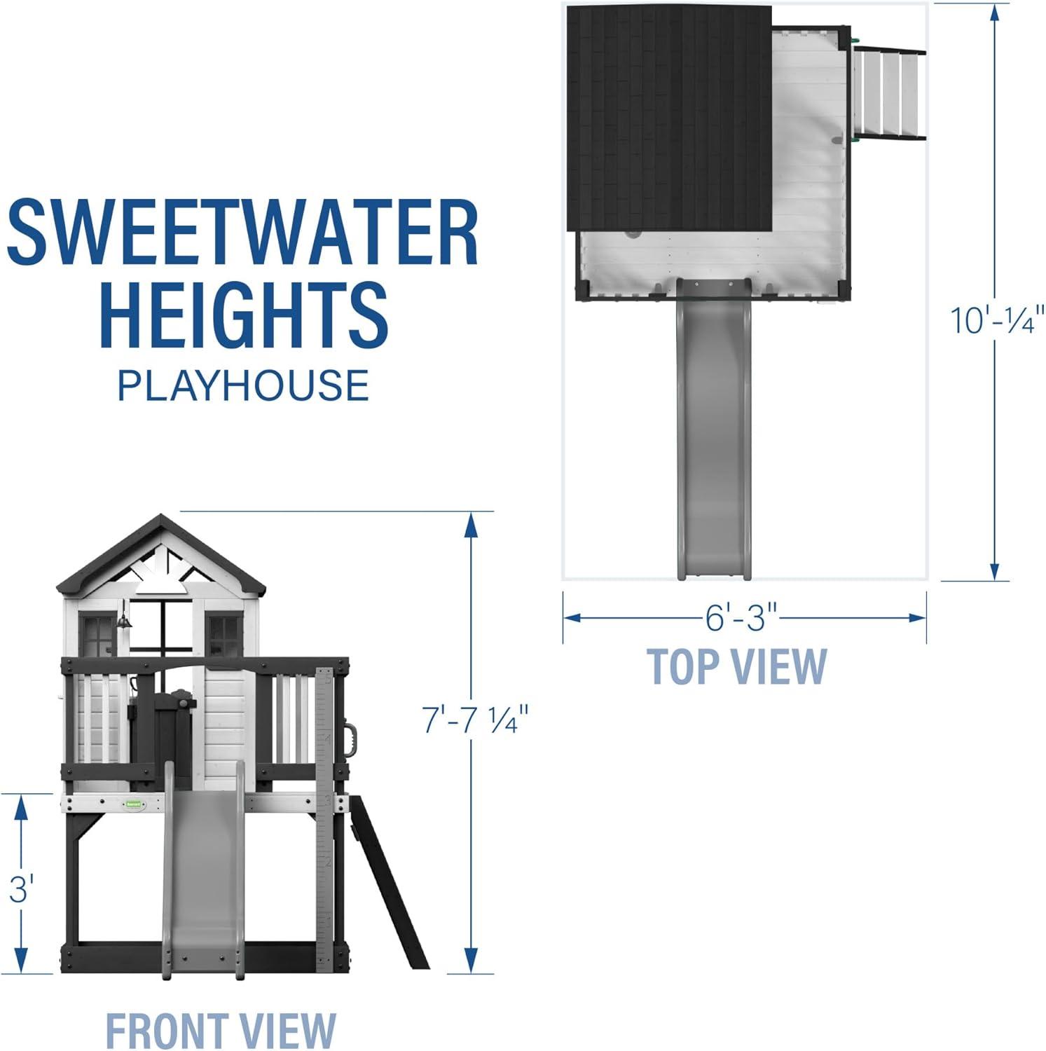 Sweetwater Heights White Cedar Playhouse with Slide and Ladder