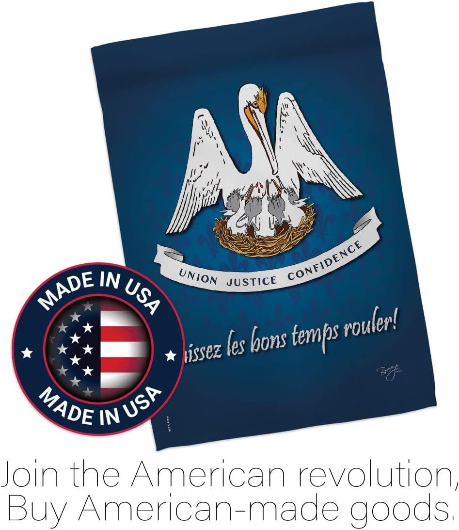 Breeze Decor 58083 States Louisiana 2-Sided Impression Garden Flag - 13 x 18.5 in.