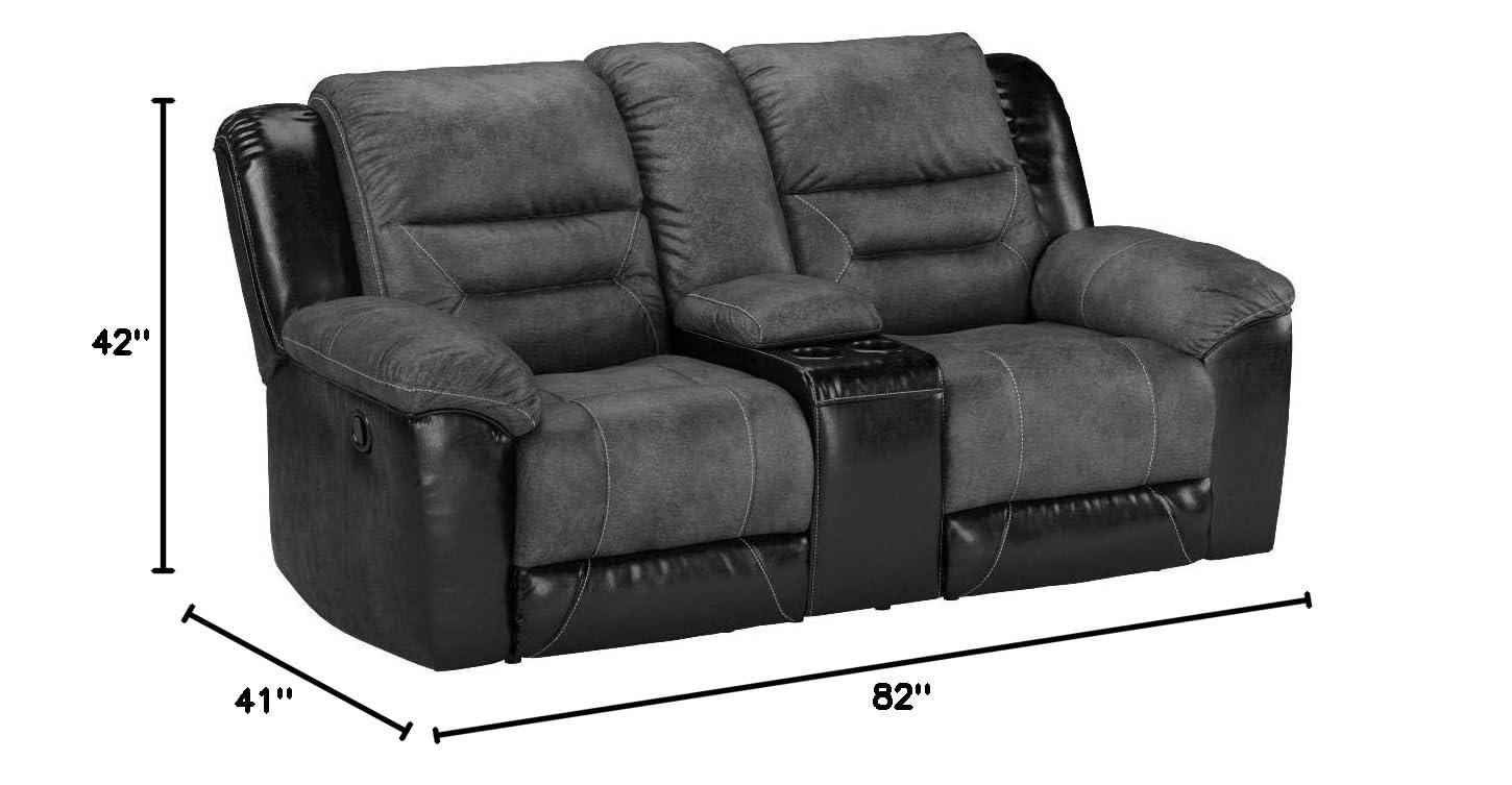 Signature Design by Ashley Earhart Reclining Loveseat with Console in Slate