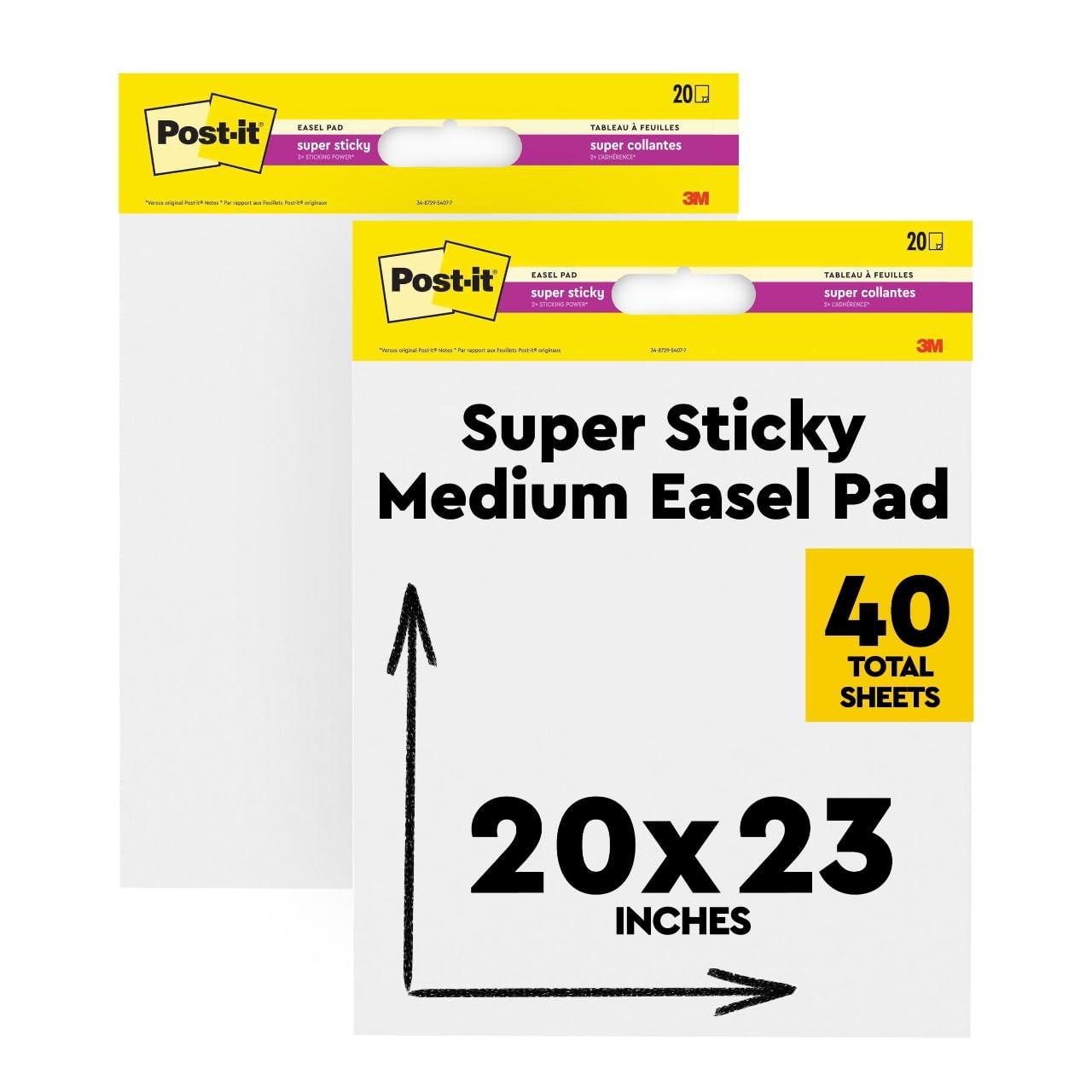 Post-it® Easel Pad 566B-2PK, 20 in x 23 in (50.8 cm x 58.4 cm), 2 Packs per case