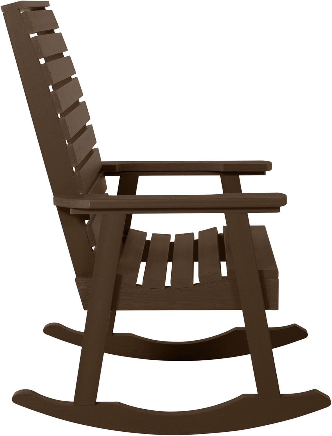 Weathered Acorn 28"x44" Ultra-Durable Rocking Chair in Synthetic Wood