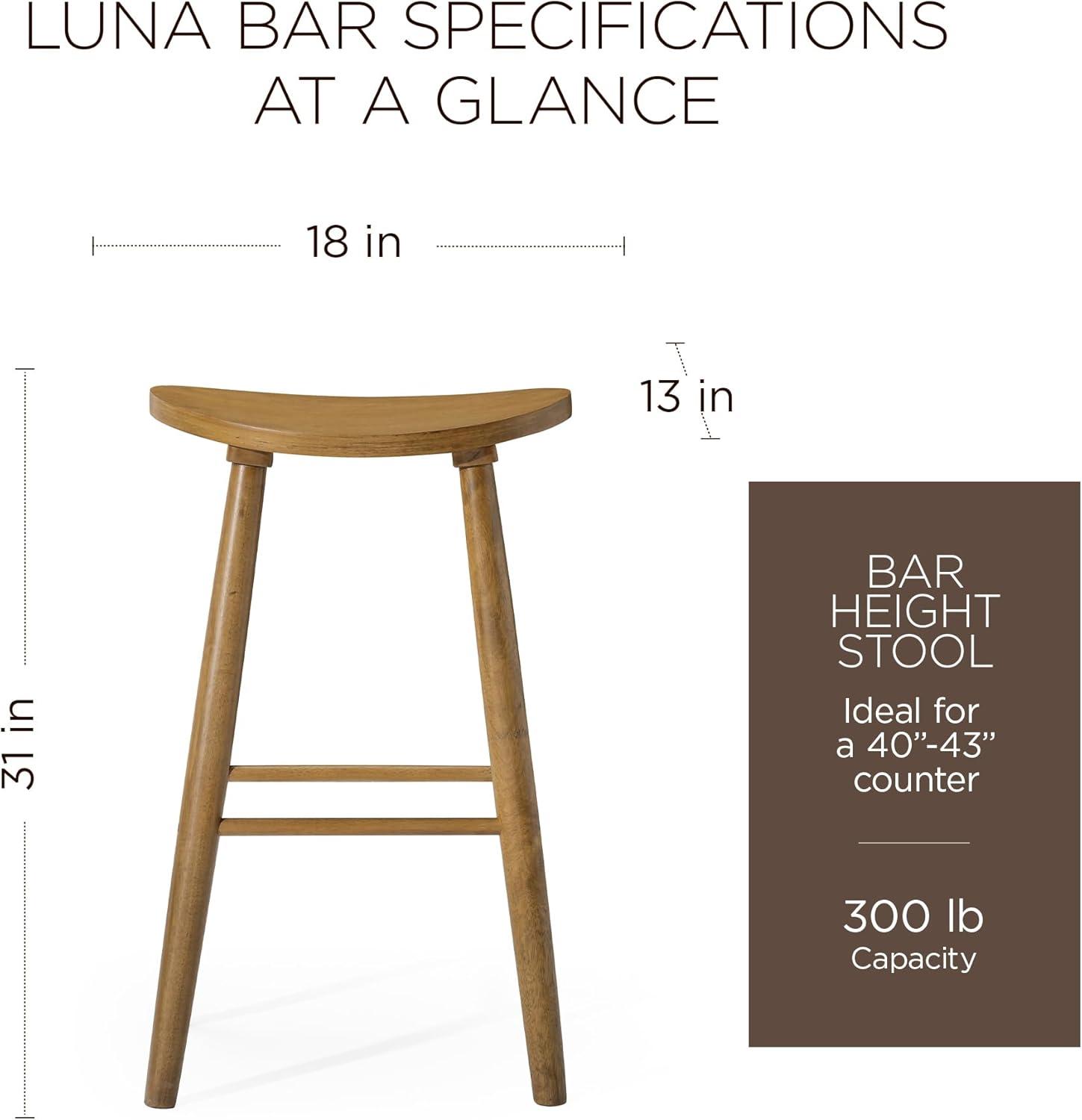 Maven Lane Luna Backless Modern Dining Kitchen Stool with Narrow Saddle Seat, Set of 3