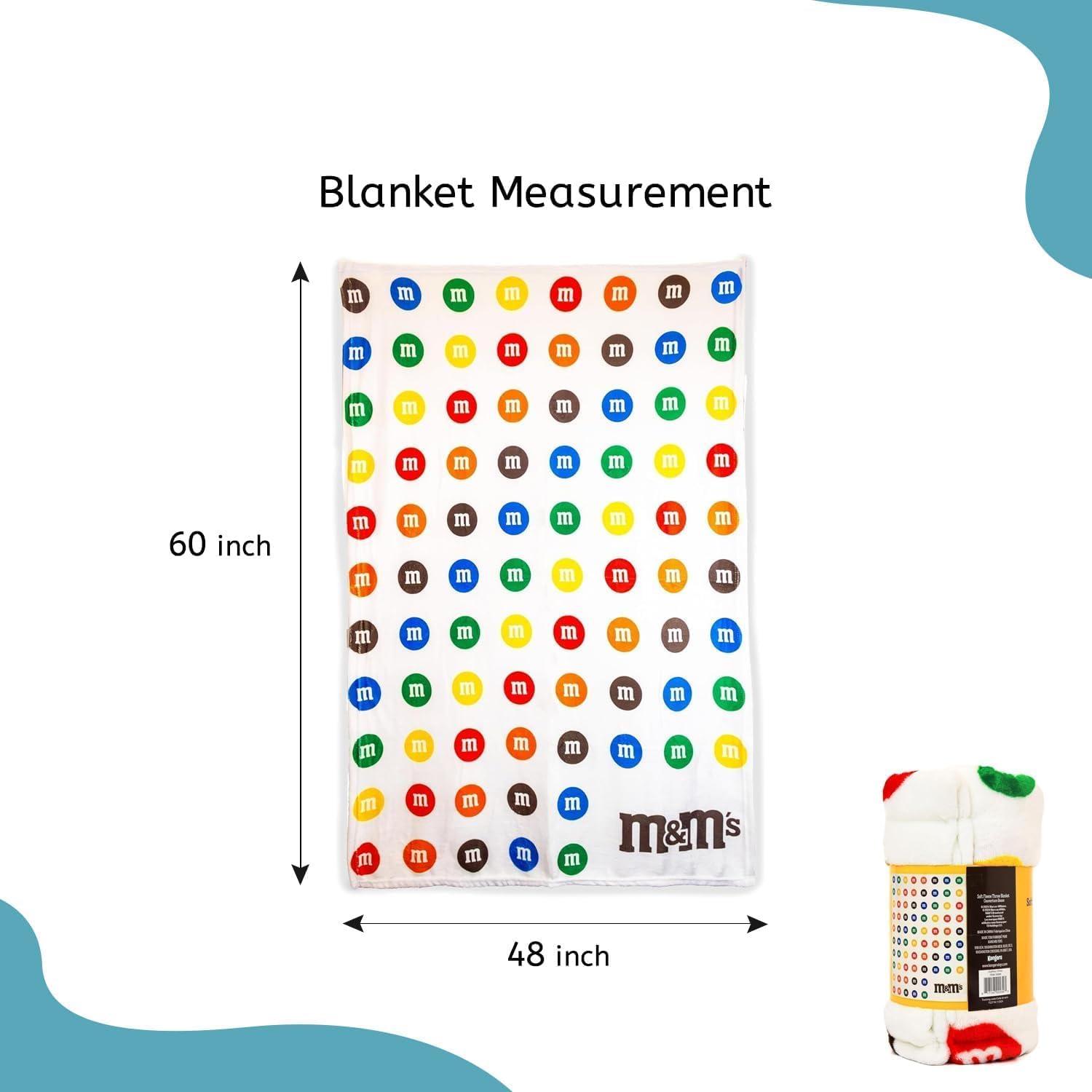 M&M's Candy-Inspired Reversible Fleece Throw Blanket 60"x48"