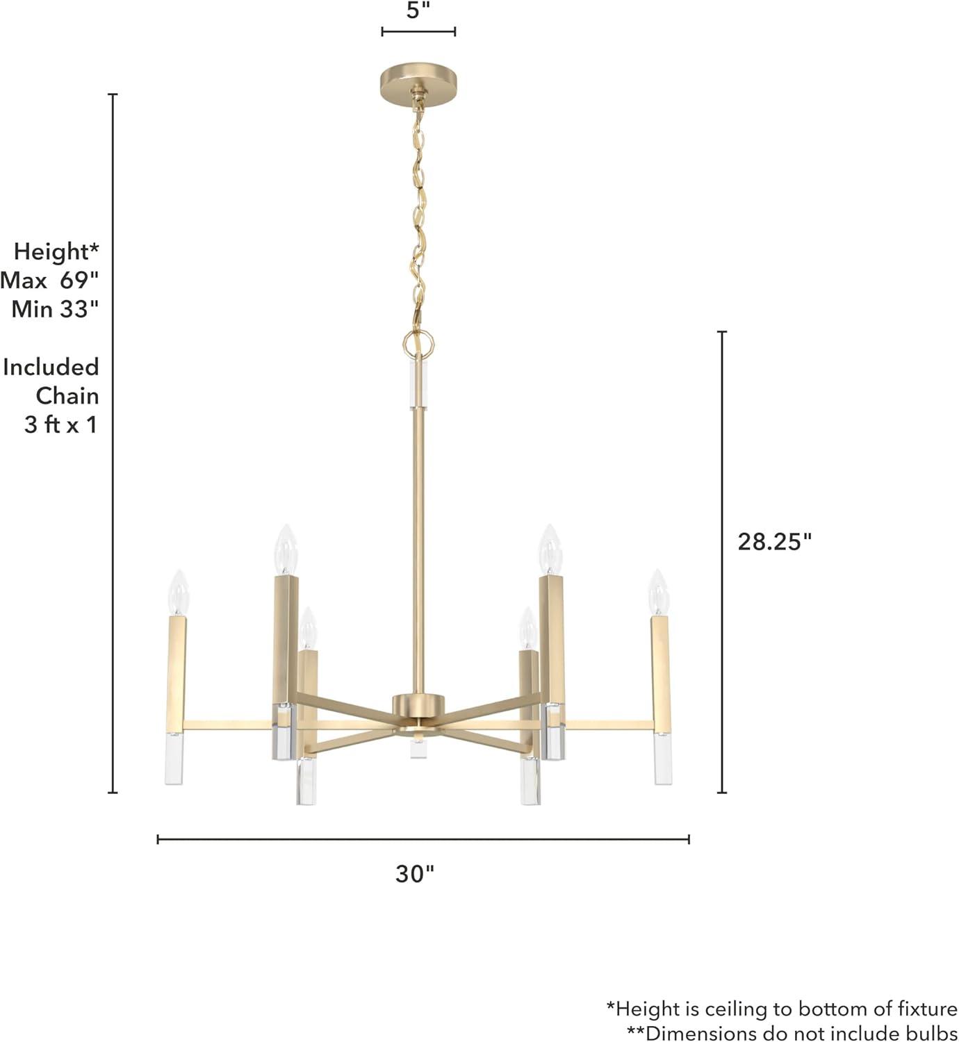 Sunjai 30" Gold Crystal Candle Chandelier