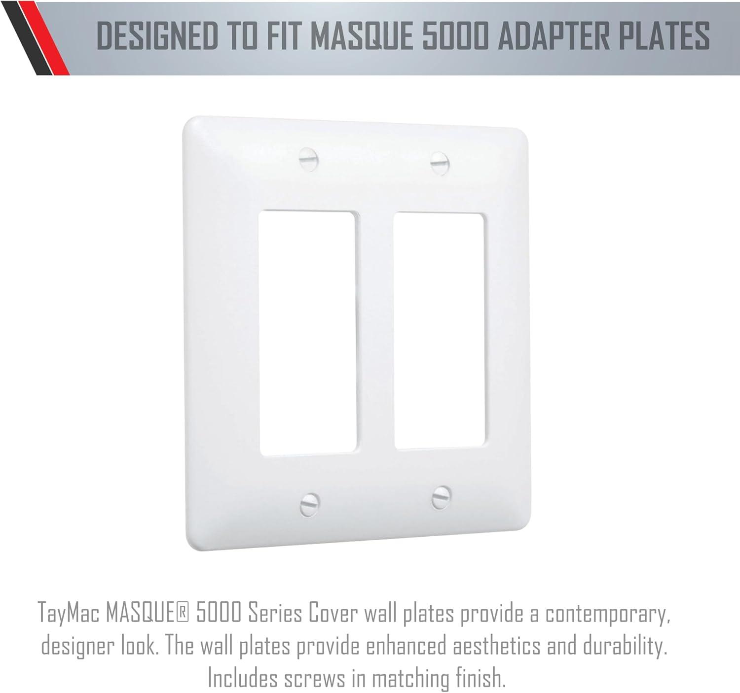 TayMac Masque 5000 Series Textured White 2 gang Plastic Decorator Wall Plate 1 pk