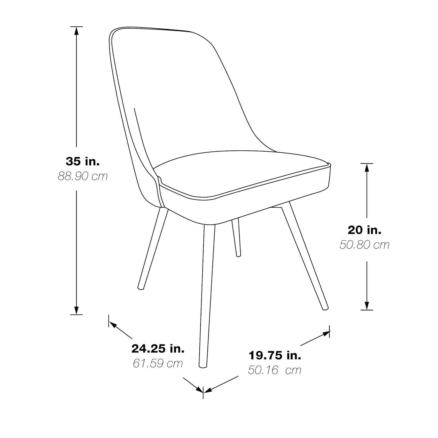 OSP Home Martel Faux Leather Swivel Chair with Black Legs in Sand Brown