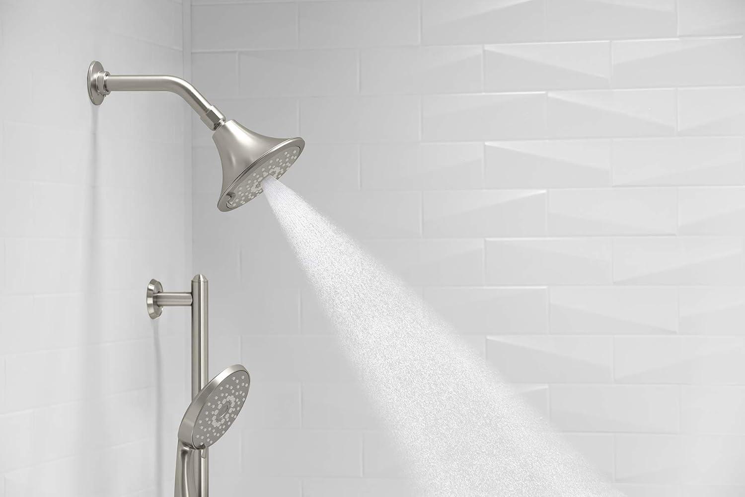 Forte 2.5 gpm Multifunction Wall Mount Showerhead, Three Spray Settings, 5.5" High Pressure Spray Head