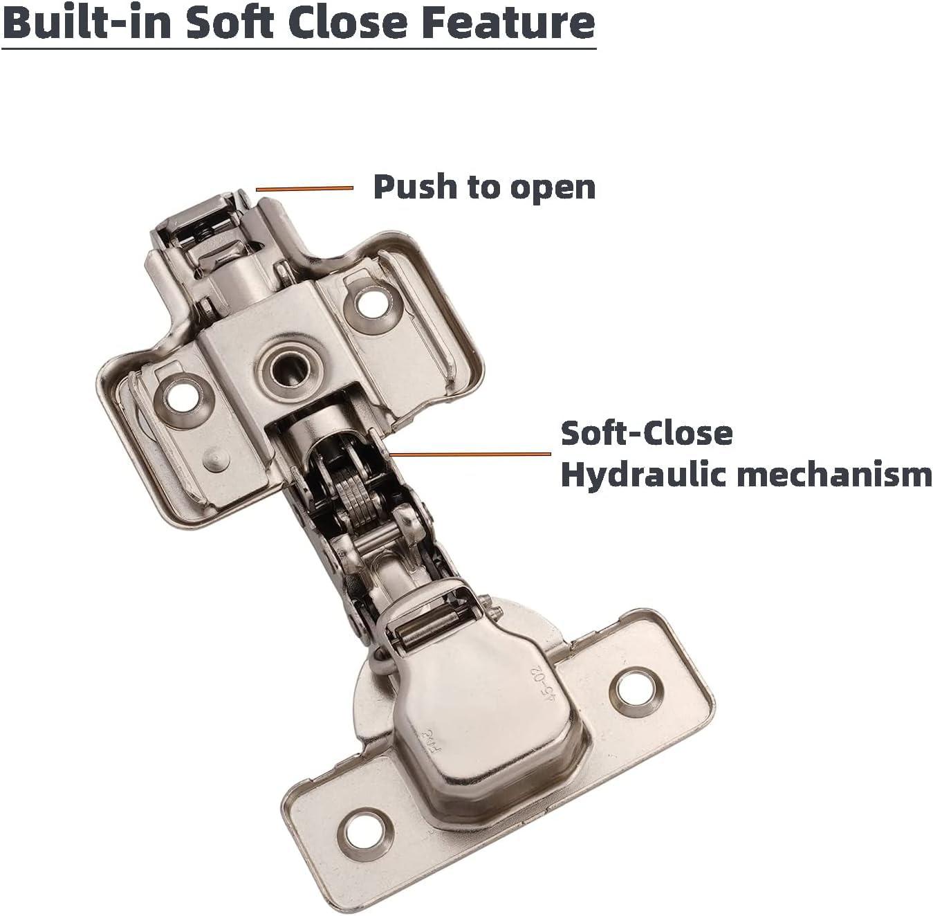 Decobasics Half Overlay -105° Frameless Cabinet Door Hinge -3 Way Adjustability