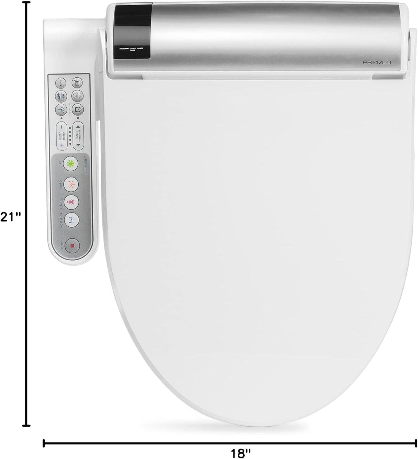 Bio Bidet White Bliss BB-1700 Elongated Bidet Toilet Seat