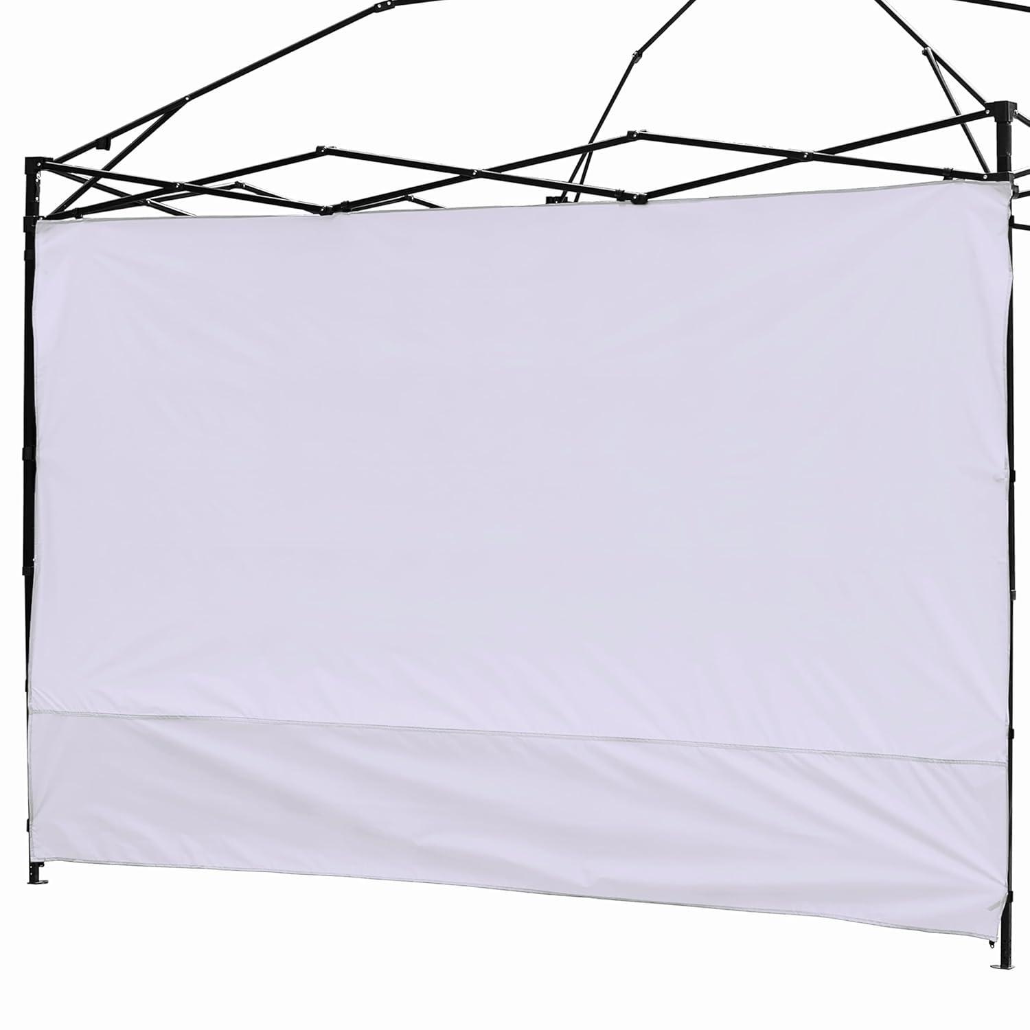 Canopy Sunwall Sidewall Gazebos Tent Waterproof for 10x10ft Pop up Canopy Straight Leg Gazebos Outdoor Instant Canopies 1 Pcs White Canopy Sidewall Only