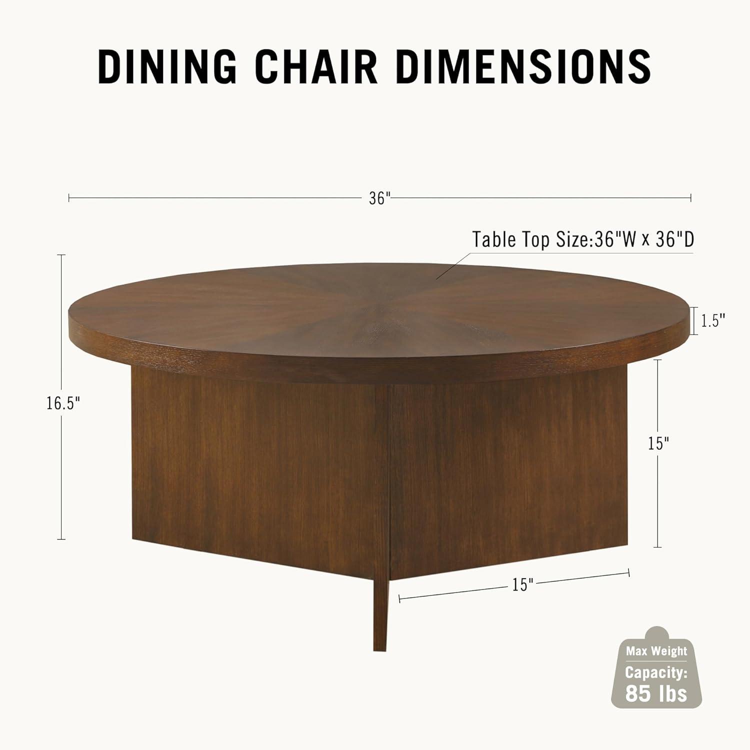 Martha Stewart Martha Stewart Sadie Round Walnut Wood Coffee Table