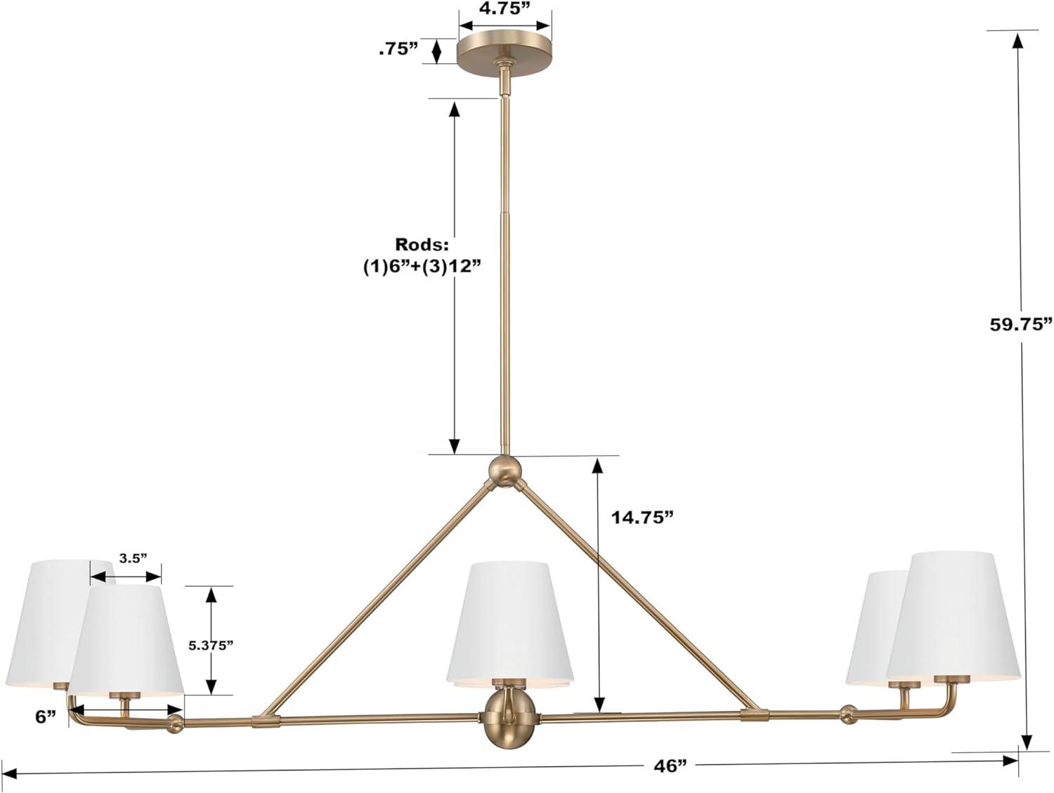 Crystorama Lighting Xavier 6 - Light Chandelier in  Vibrant Gold/White