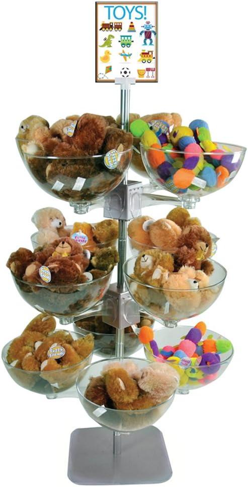 Azar Displays Quad Arm Bowl Tower 14" Diameter Plastic Bowls (12 Bowls)