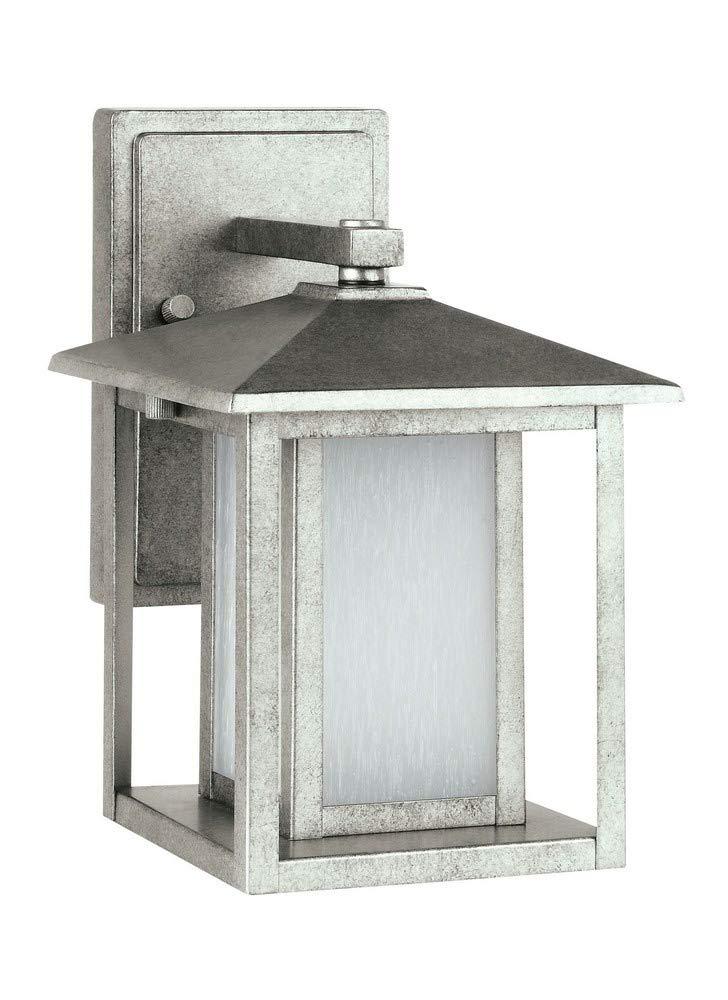 Hunnington 1-Light Weathered Pewter Outdoor 11 in. Wall Lantern Sconce
