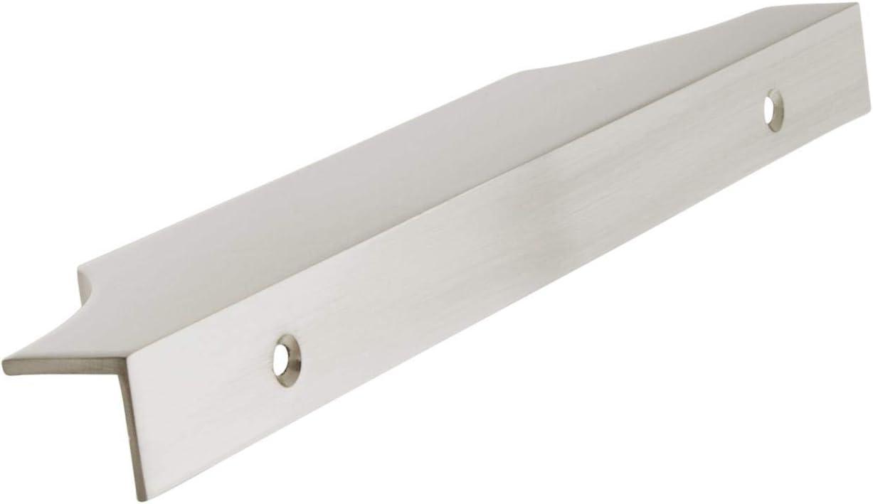 Brushed Nickel Modern Cabinet Edge Pull with Mounting Hardware