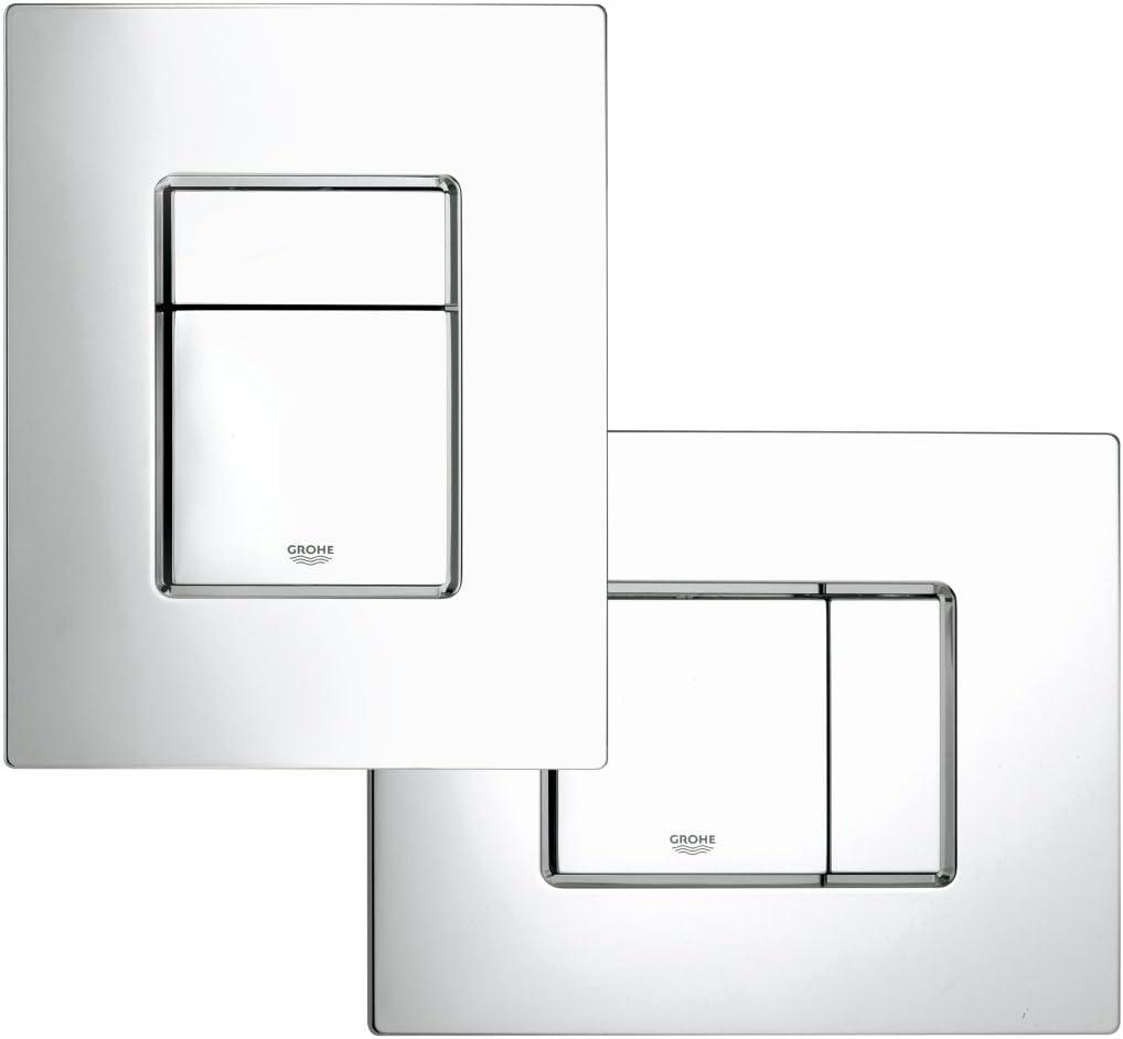 Cosmopolitan Dual-Flush Wall-Mounted Toilet Flush Plate in Brushed Chrome