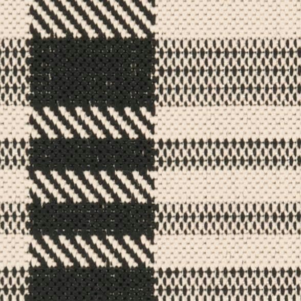 SAFAVIEH Courtyard Benjamin Plaid Indoor/Outdoor Runner Rug, Navy/Beige, 2'3" x 6'7"