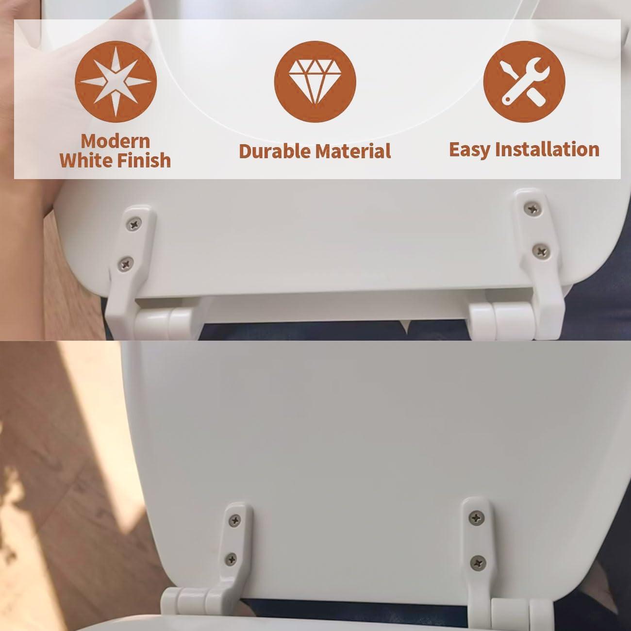 2Pcs Toilet Seat Hinge Includes Plastic Bolts Kit Fits Most plastic Toilet Seat Covers