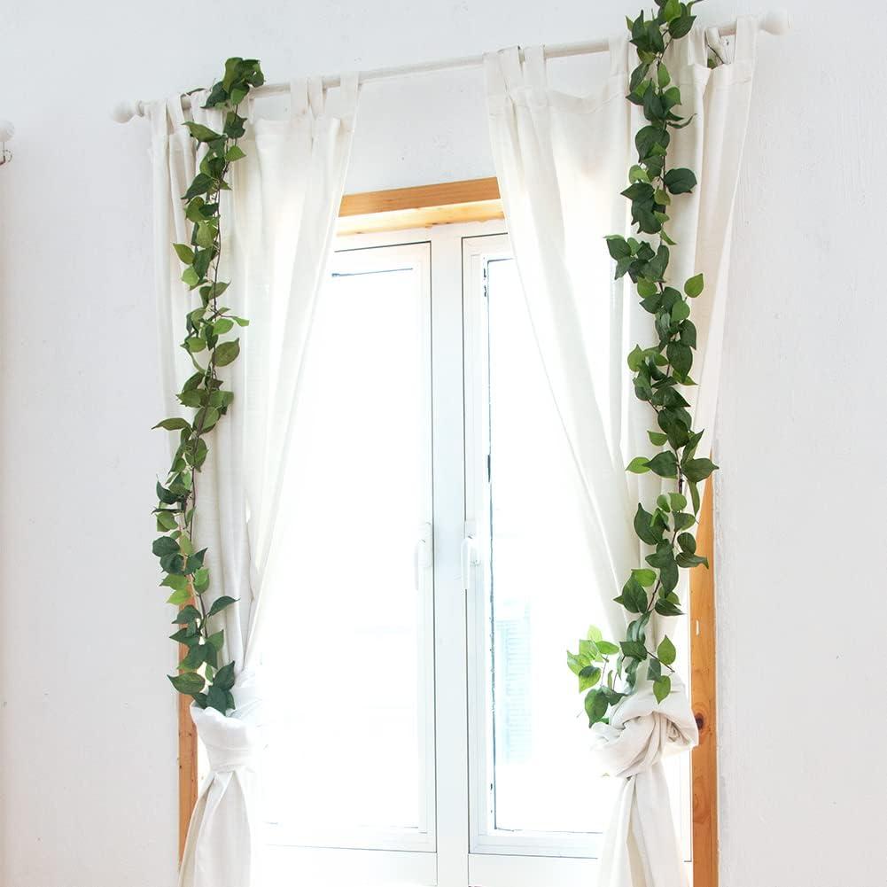 3 Strands Odorless Artificial Ivy Vines Kit, 71" Silk Ivy Garland with Green Leaves, Fake Hanging Plants Greenery Decoration for Bedroom, Windows, Walls, Wedding, Outdoor Decor (Green)