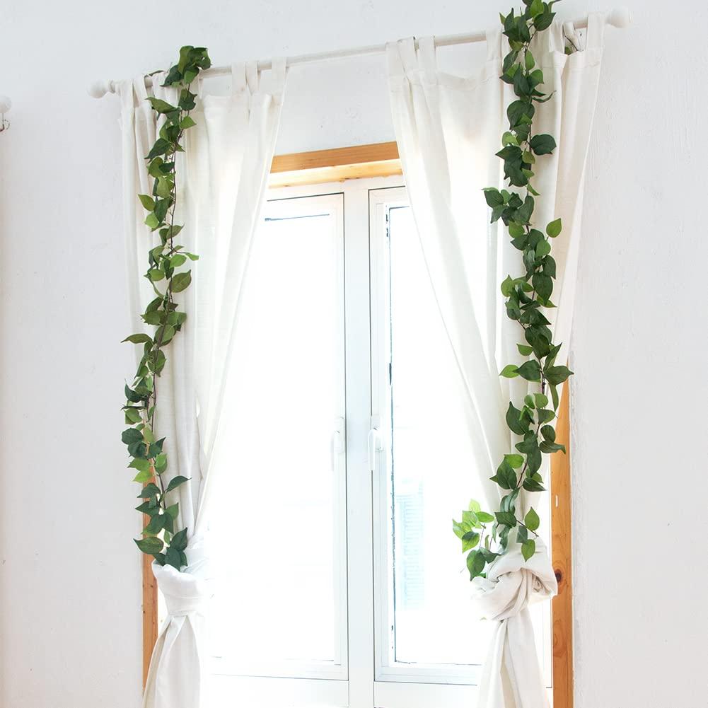 3 Strands Odorless Artificial Ivy Vines Kit, 71" Silk Ivy Garland with Green Leaves, Fake Hanging Plants Greenery Decoration for Bedroom, Windows, Walls, Wedding, Outdoor Decor (Green)