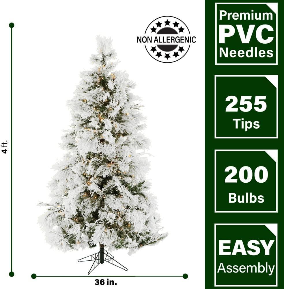 Fraser Hill Farm Fraser Hill Farm Snowy Pine Flocked Artificial Christmas Tree