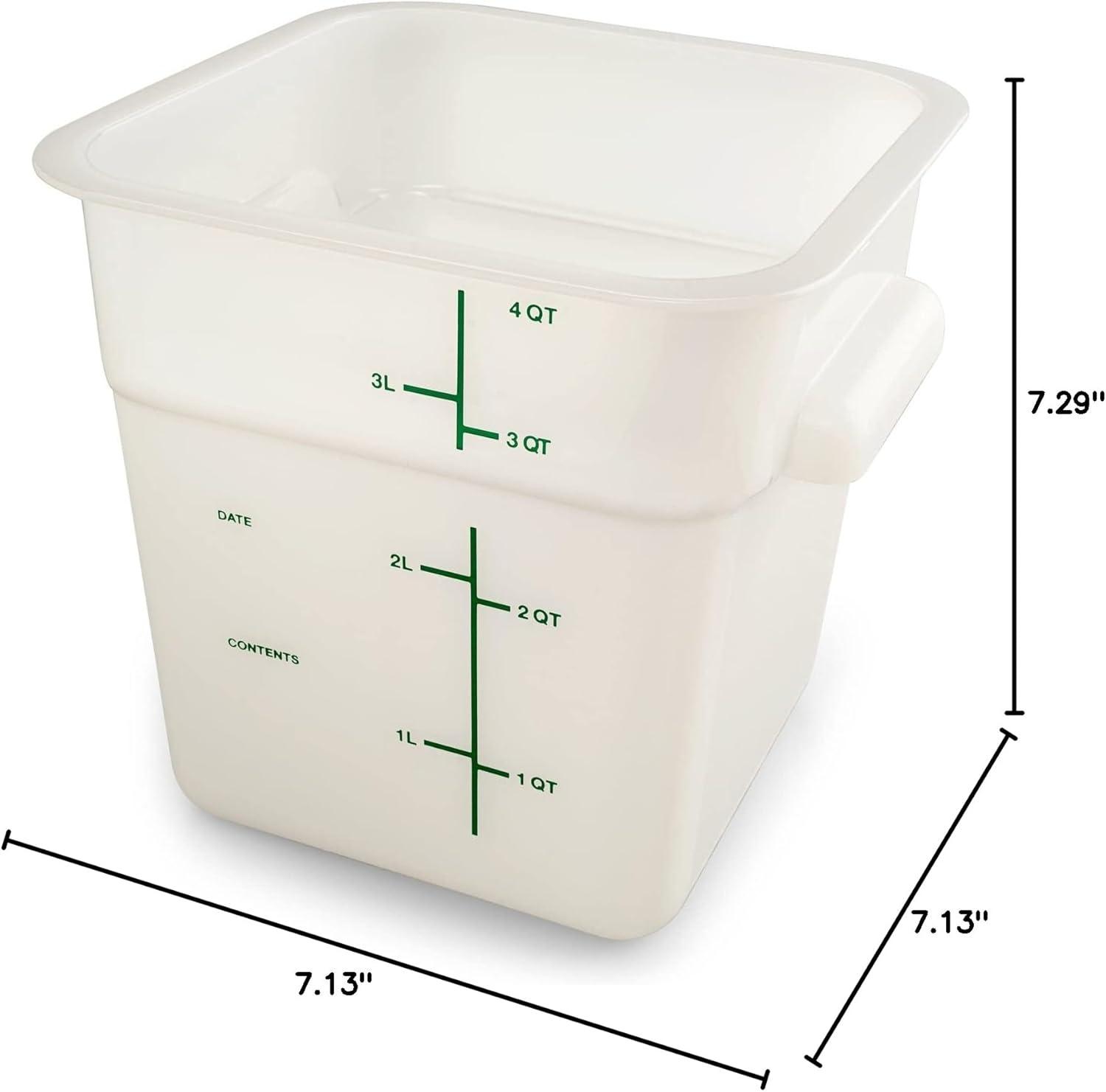 White 4-Quart Stackable Plastic Food Storage Container Set