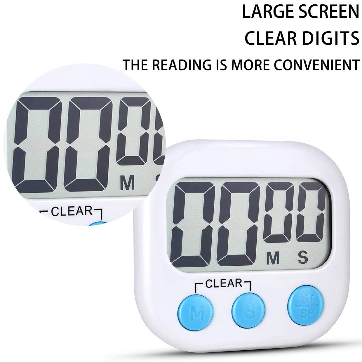 2 Count Kitchen Timer Task Small Digital with Magnetic Back and On/off Switch
