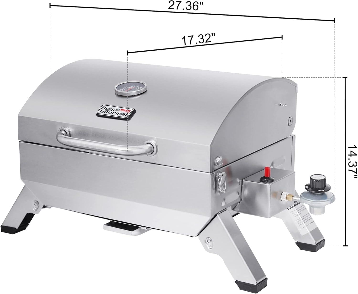 Stainless Steel Portable Propane Gas Grill with Folding Legs