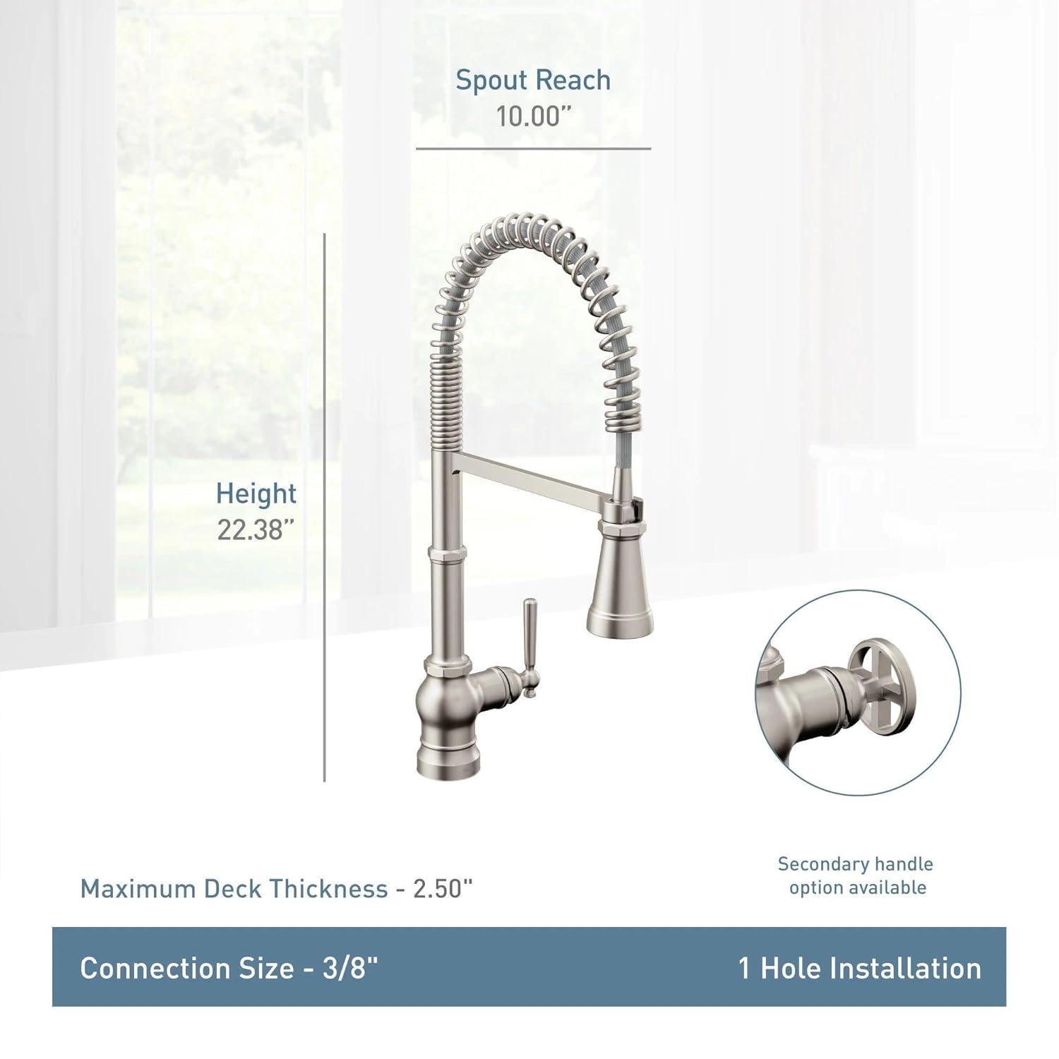 Paterson Spring Pull Down Single Handle Kitchen Faucet with Accessories and with Power Boost