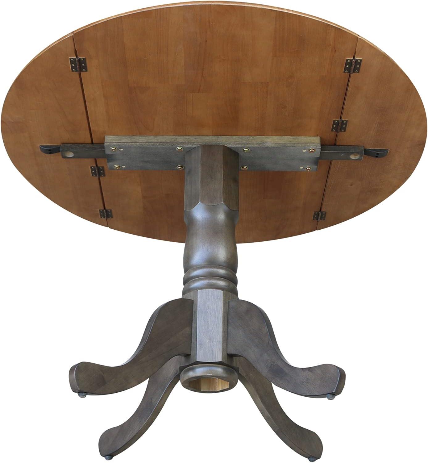 42" Mason Round Dual Drop Leaf Dining Table - International Concepts