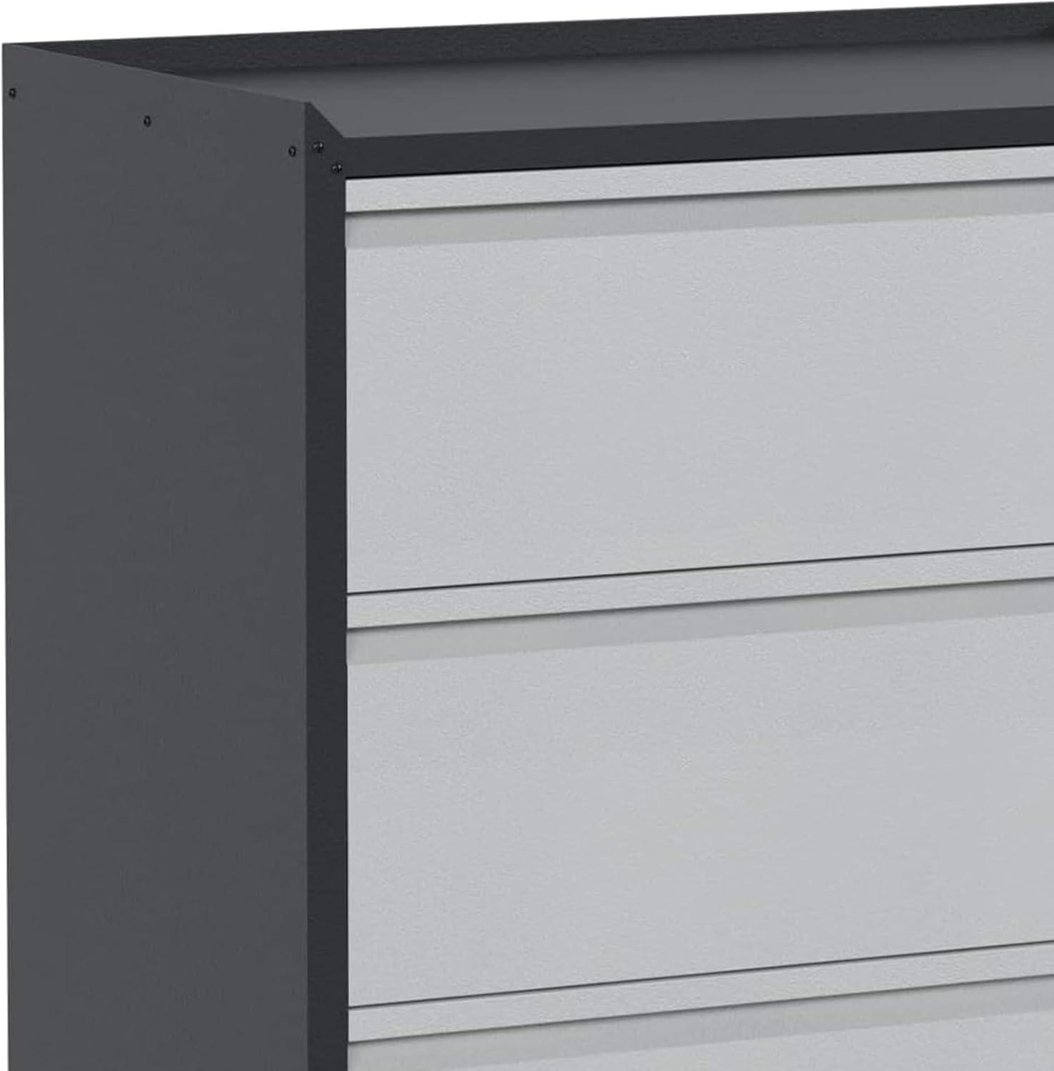AOBABO Steel Wheeled Lockable Tool Box Supply Cabinet Organizer with Adjustable Storage Shelves for Homes, Offices, and Garages, Black