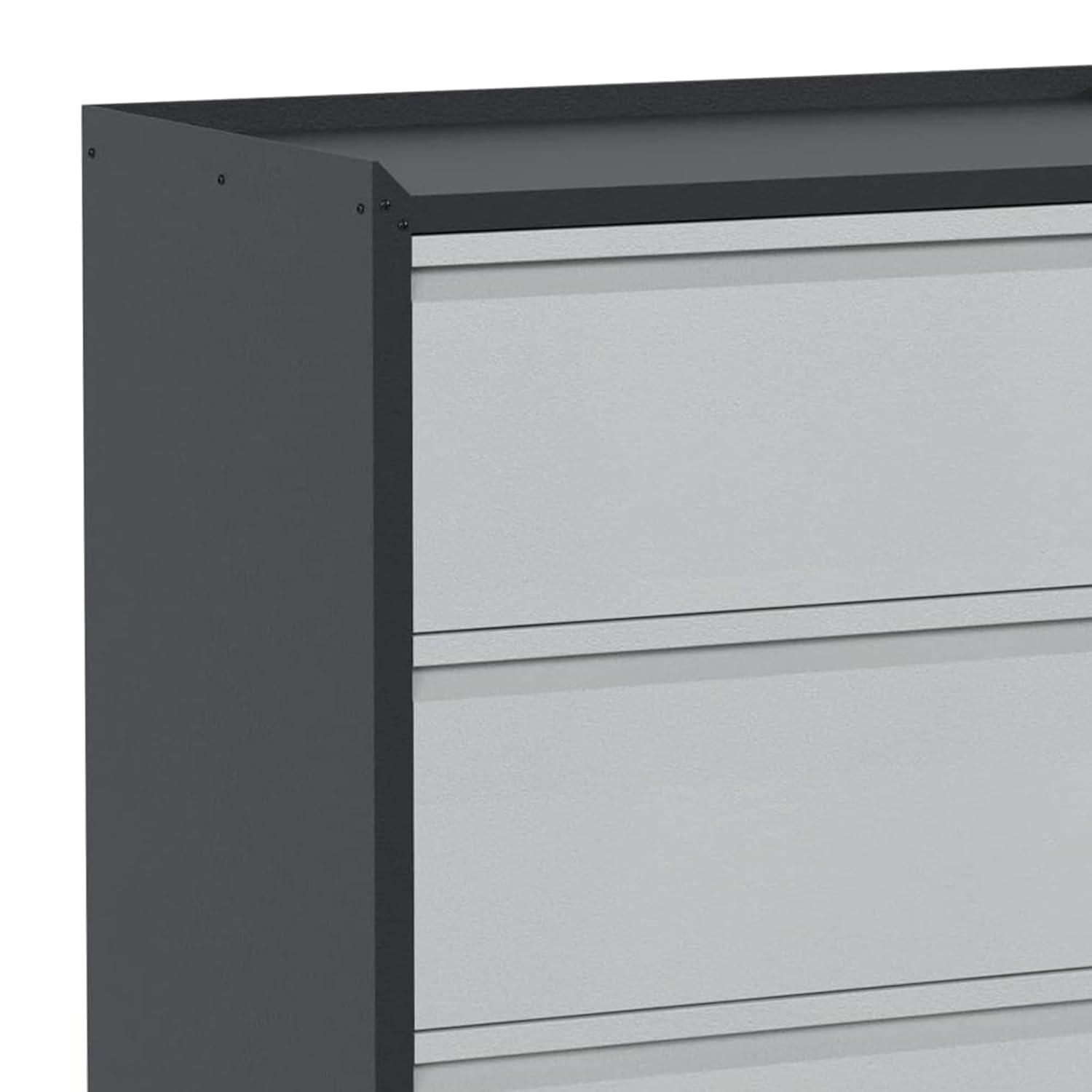 AOBABO Steel Wheeled Lockable Tool Box Supply Cabinet Organizer with Adjustable Storage Shelves for Homes, Offices, and Garages, Black