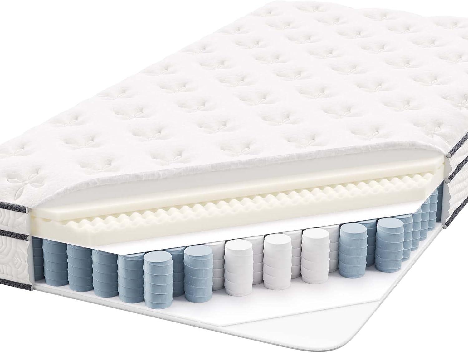 Modway Jenna 8" Modern Innerspring and Foam Twin Mattress in White