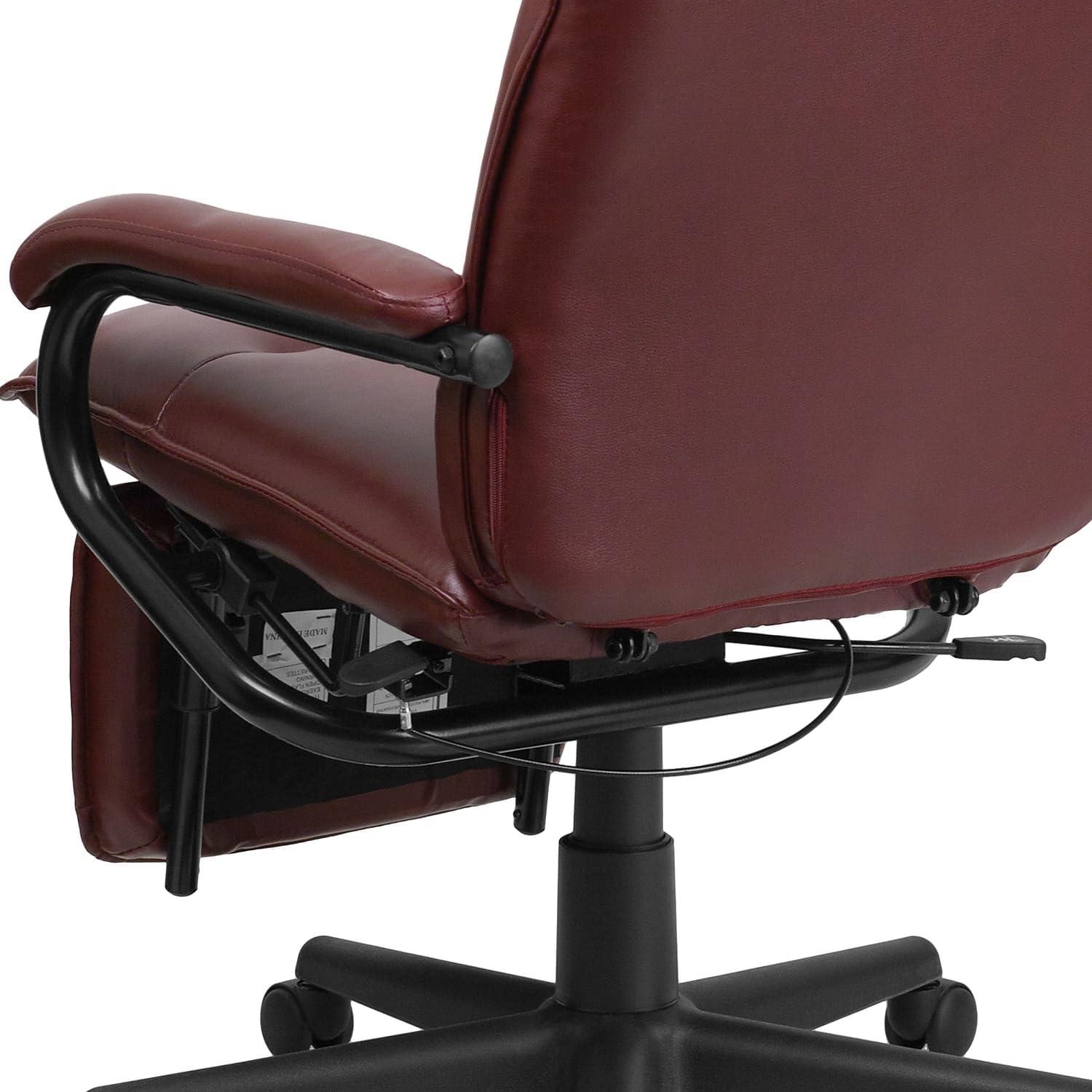 Flash Furniture High Back LeatherSoft Executive Reclining Ergonomic Swivel Office Chair with Arms