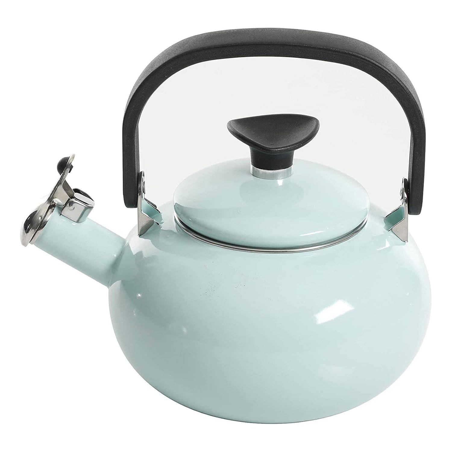 Kenmore 1.5 Qt Broadway Steel Whistling Stove Top Tea Pot Kettle, Glacier Blue