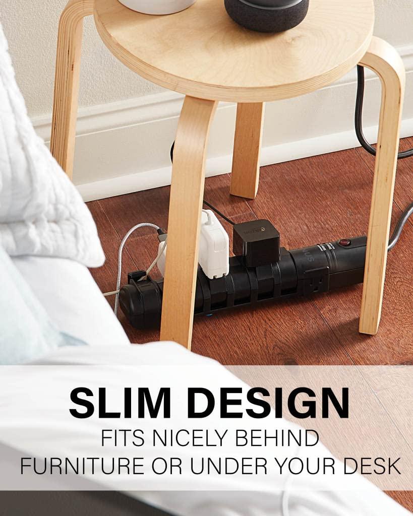 SANUS Surge Protected Power Strip with 6 rotating and 2 fixed outlets