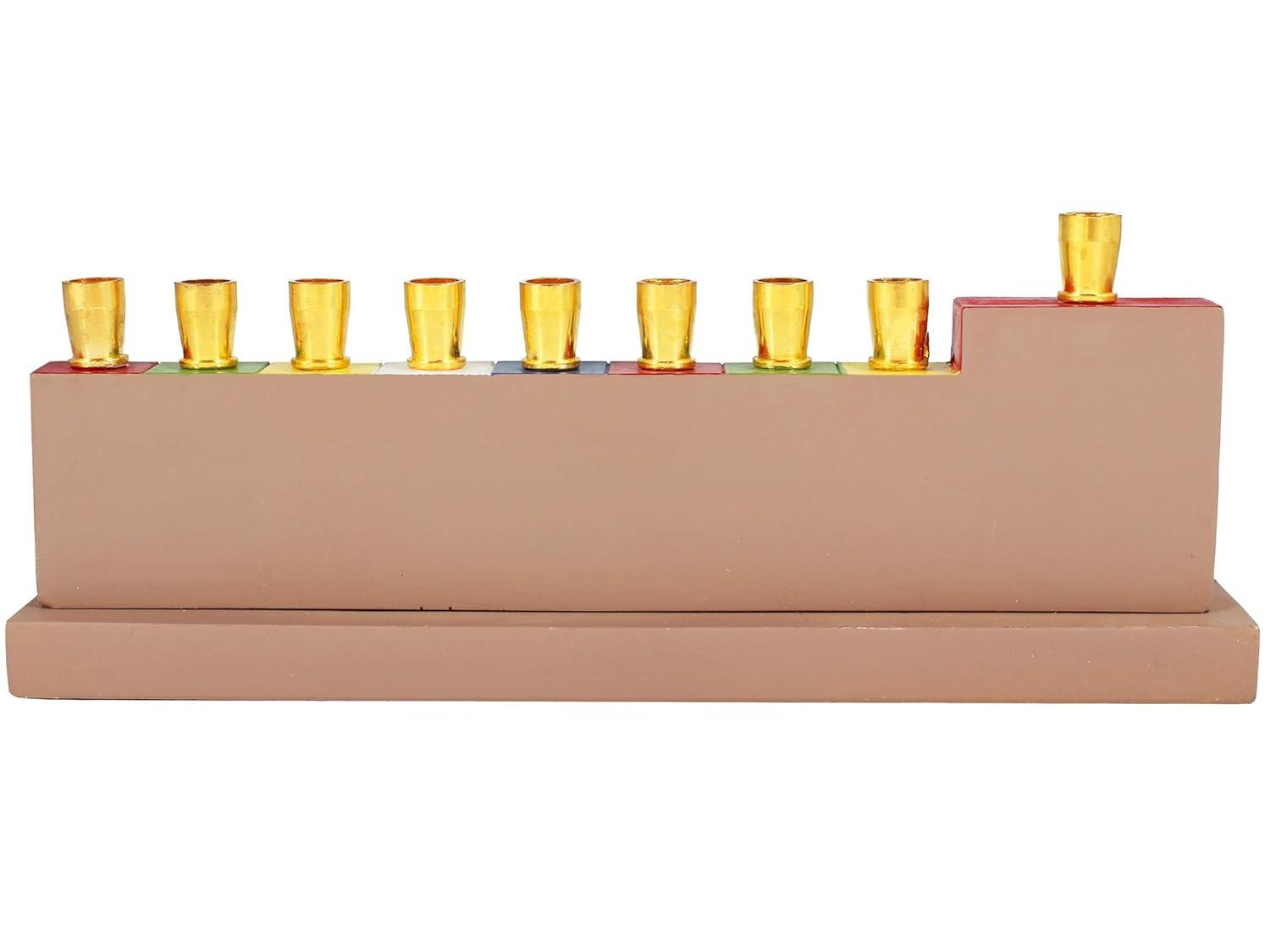 Aviv Judaica Hanukkah Sports Menorah for Kids Polyresin Chanukah Candles Menorah for Children 3D Sculptured Boys & Girls Ball Games Hanukkiah Baseball Hanukkiah Basketball Chanukiah Football Minorah