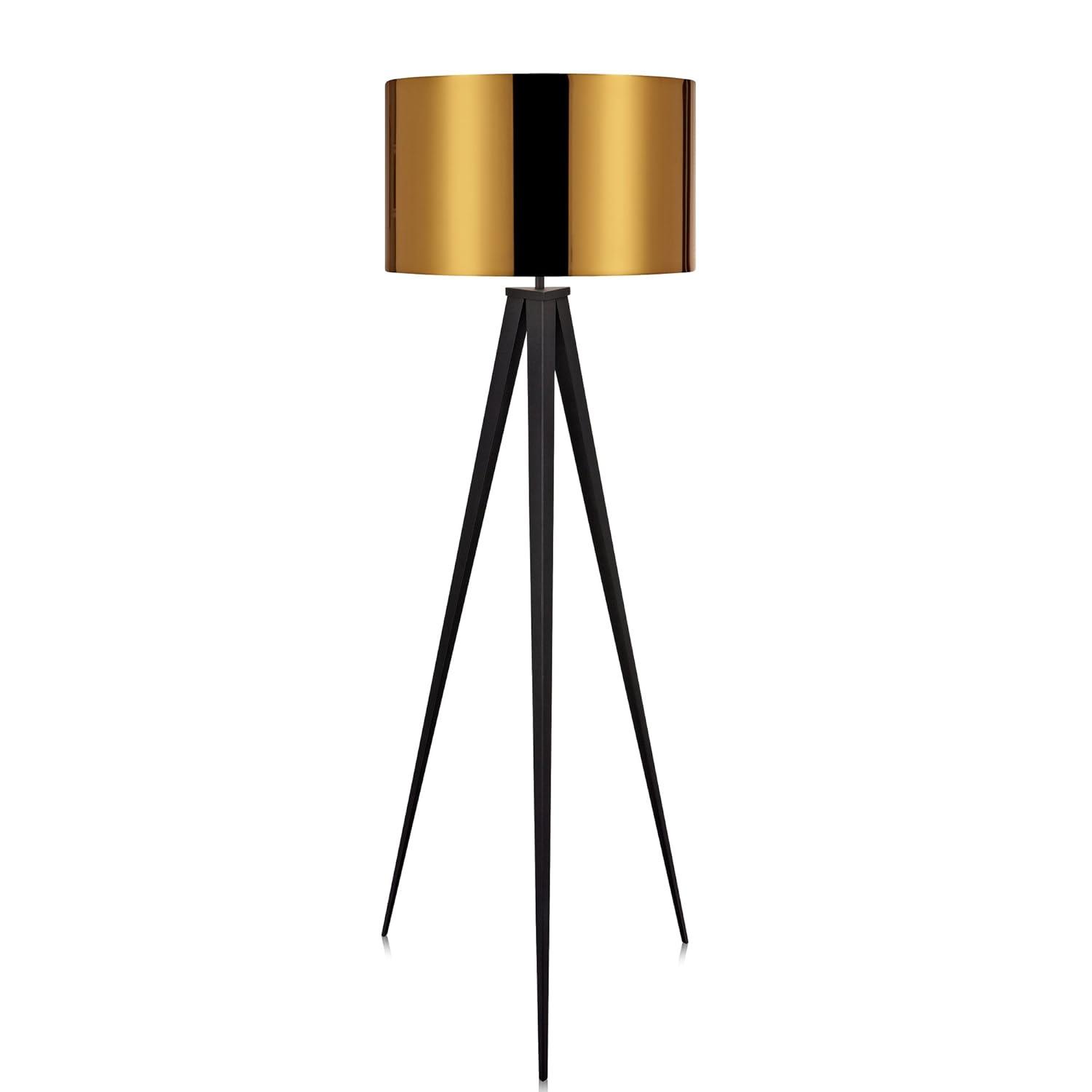 Mercer41 Cardone 60" Tripod Floor Lamp with Drum Shade and Foot Switch – Modern Minimalist Lighting Accent