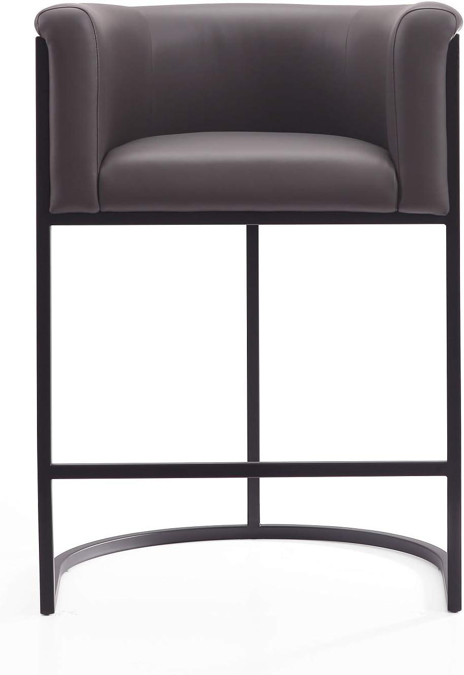 Set of 2 Cosmopolitan Upholstered Metal Counter Height Barstools - Manhattan Comfort