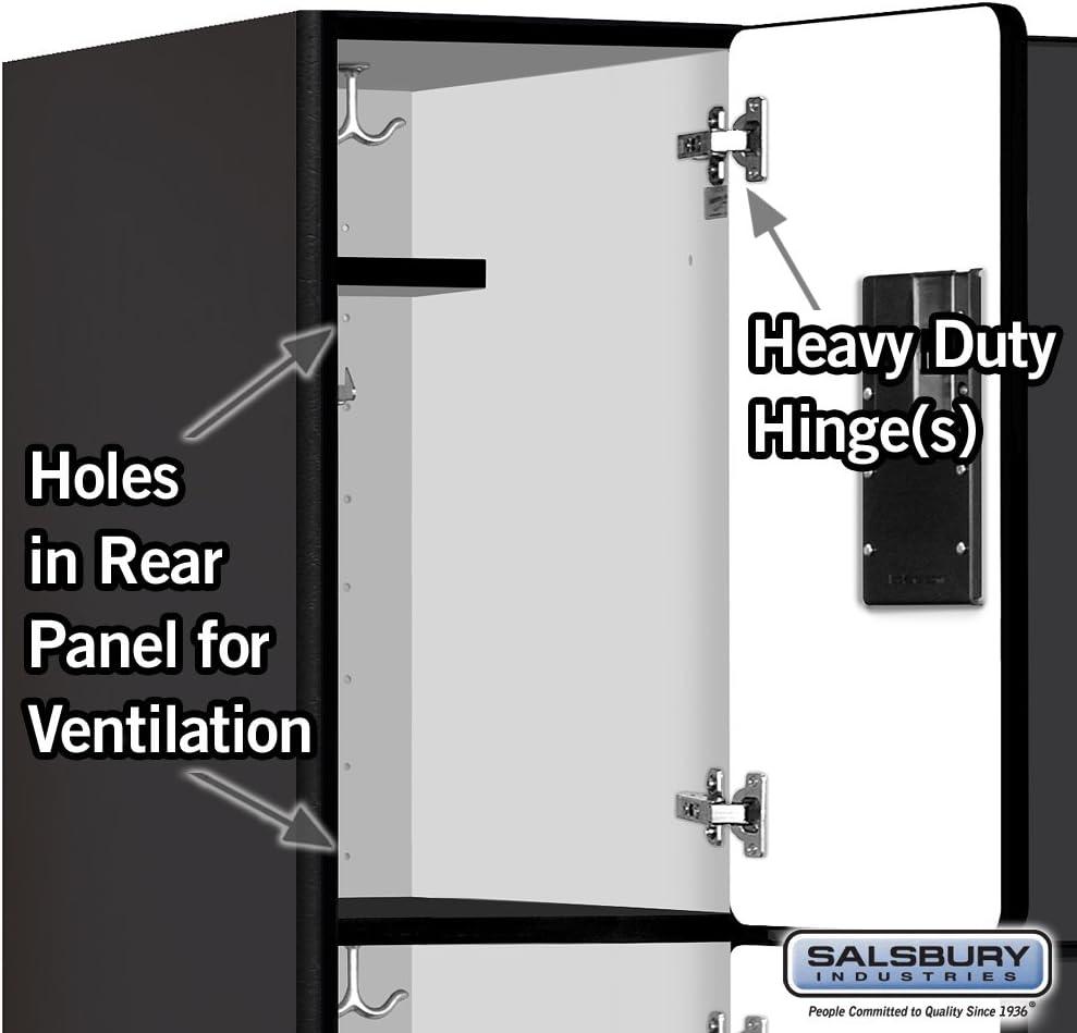 Black Triple Tier Lockable Wood Locker with Ventilation