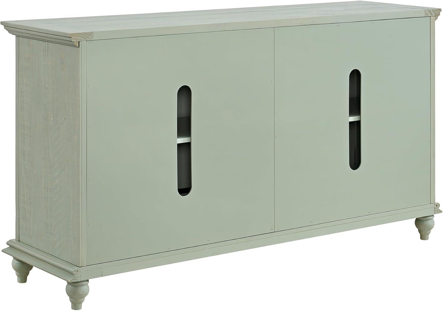 Martin Svensson Home Garden District Solid Wood TV Stand for TVs up to 70", Rustic Turquoise