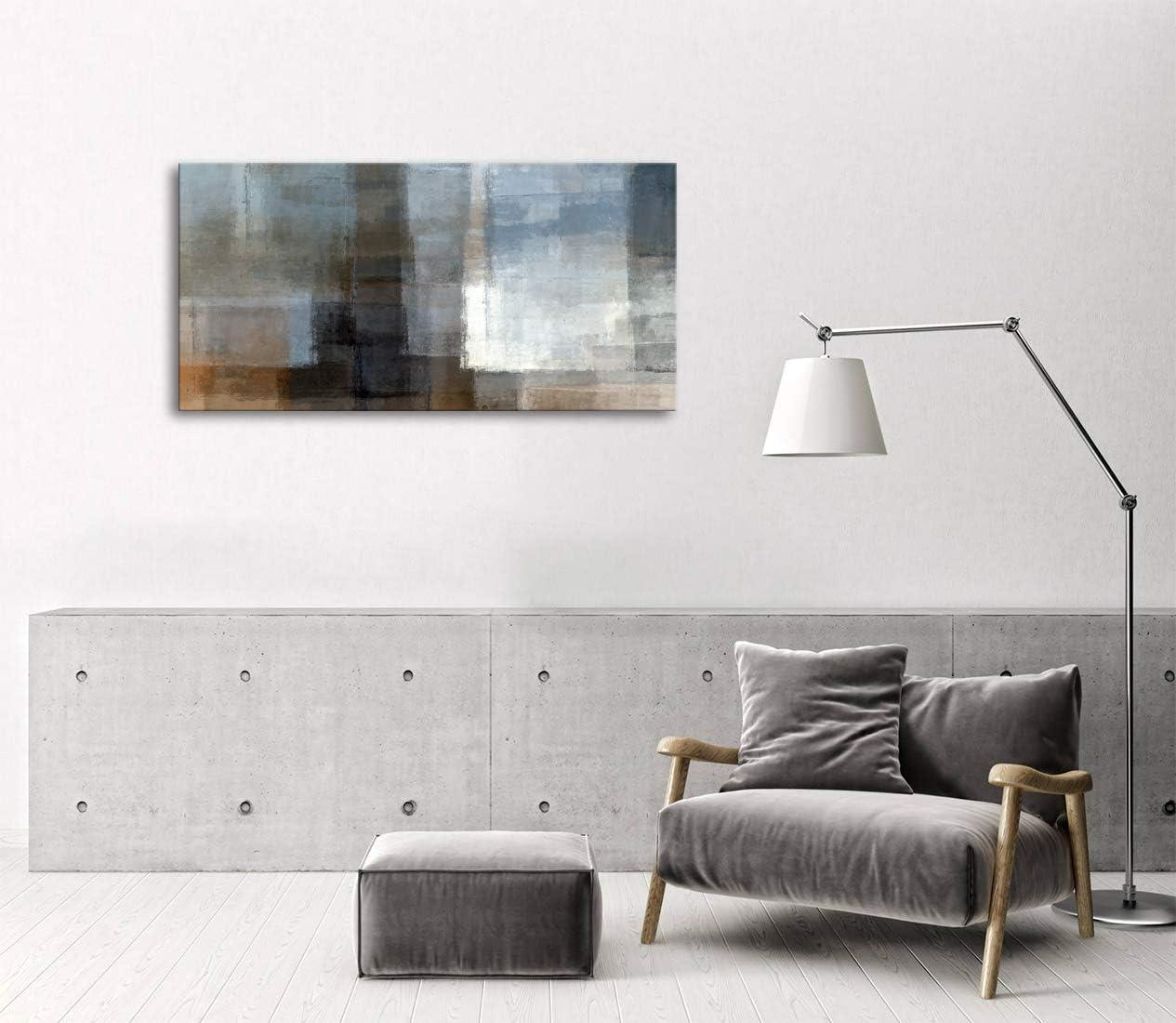 Abstract Gray and Brown Canvas Print Wall Art, 20x40 Inch