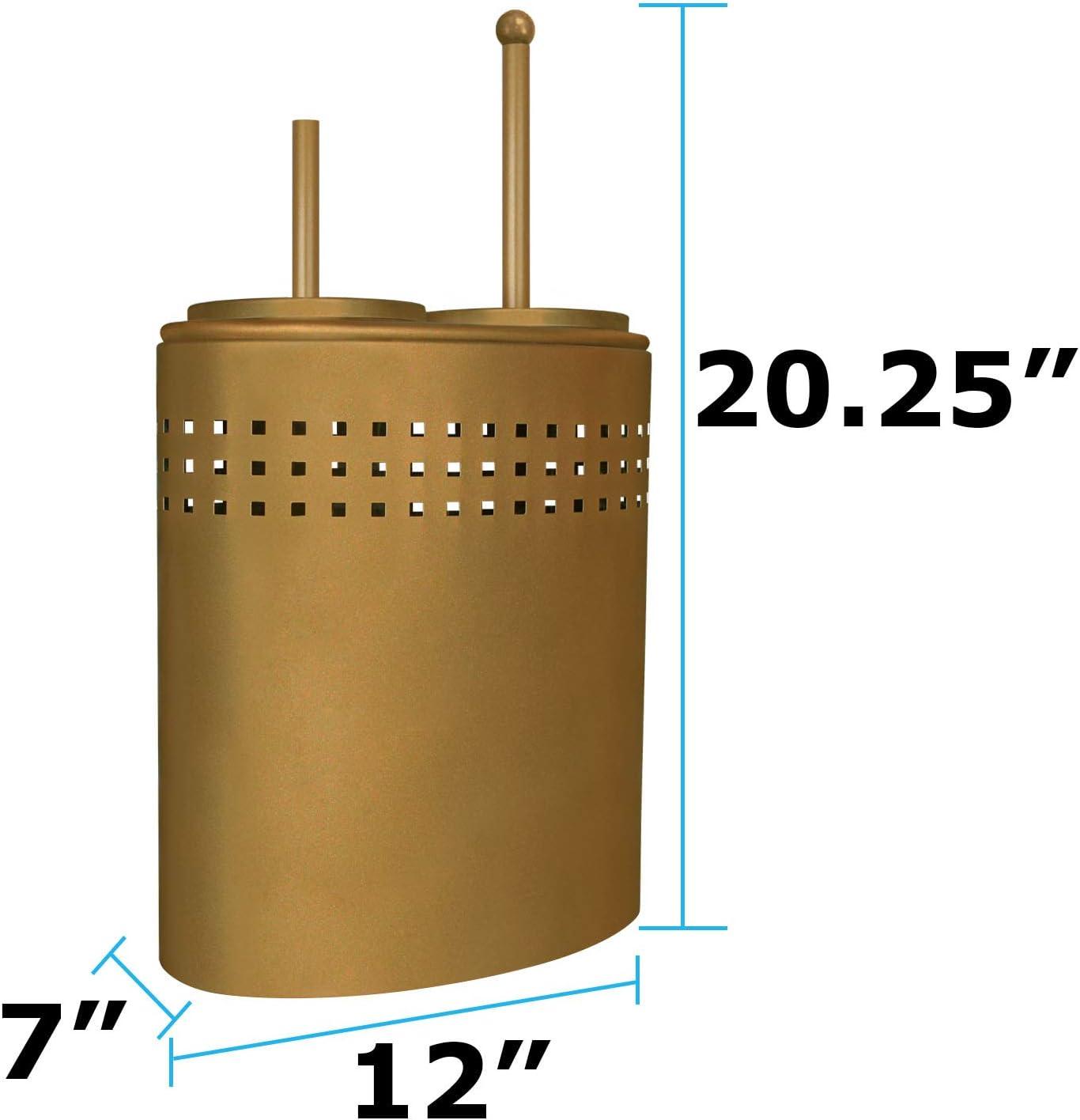 Gold Modern Toilet Brush and Plunger Set with Holder