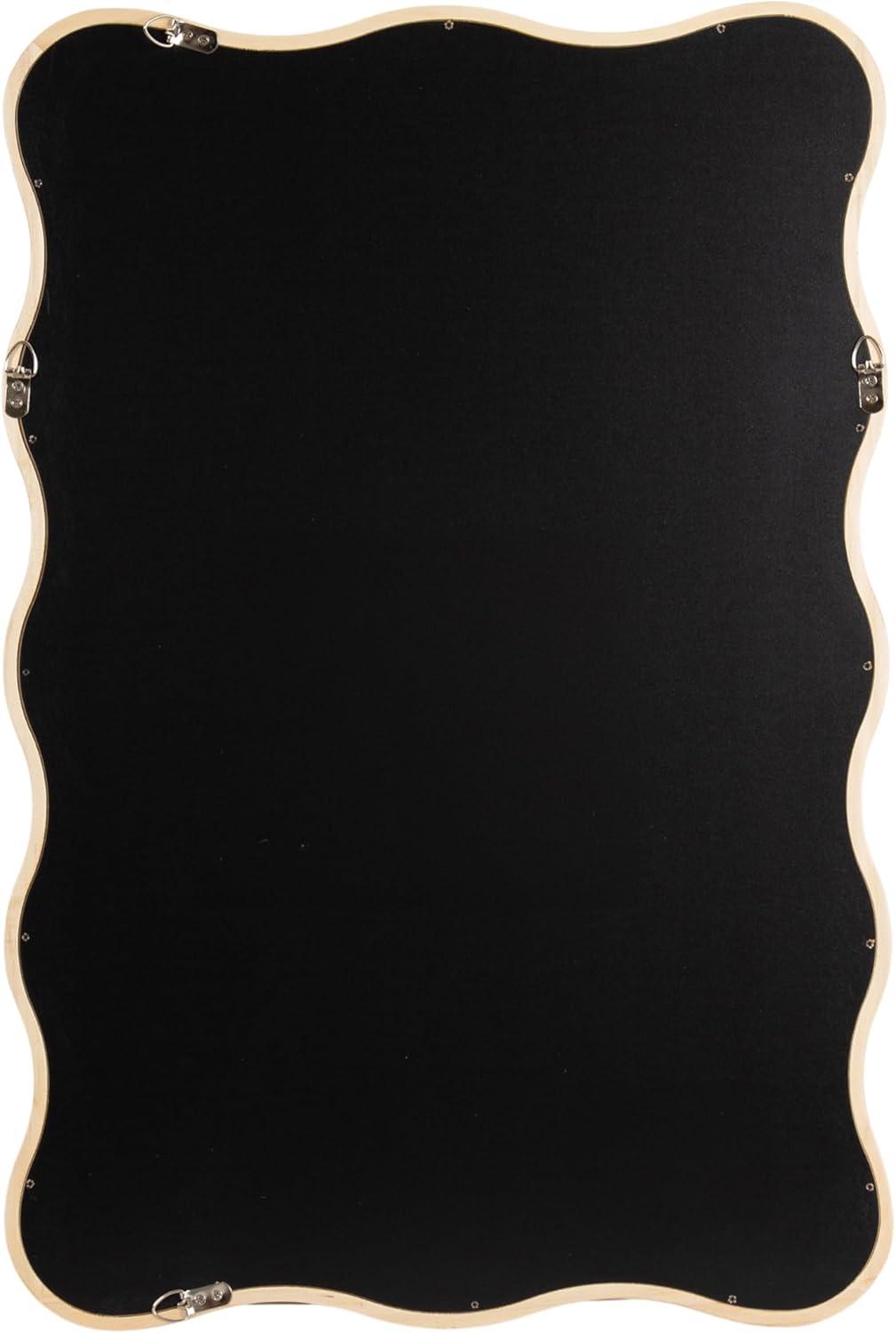 Kate & Laurel All Things Decor 24"x36" Talma Scalloped Rectangle Wall Mirror Natural